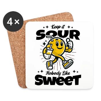 Citrons aigre-doux Citron Fruits Limonade Stand - Dessous de verre (lot de 4) - blanc - Devant