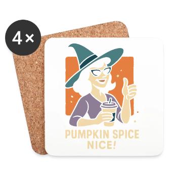 Citrouille Épice Gentil Halloween amateur de café Costume - Dessous de verre (lot de 4) - blanc - Devant