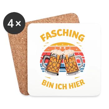 Carnaval et bière C’est pourquoi je suis ici Carnaval - Dessous de verre (lot de 4) - blanc - Devant