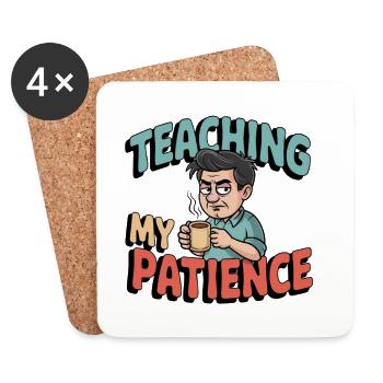 Humour du professeur – Enseigner ma patience - Dessous de verre (lot de 4) - blanc - Devant