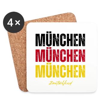 Mémoire de Munich, Munich Allemagne - Dessous de verre (lot de 4) - blanc - Devant