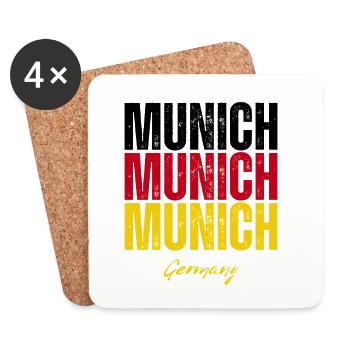 Munich Allemagne, souvenir de Munich - Dessous de verre (lot de 4) - blanc - Devant