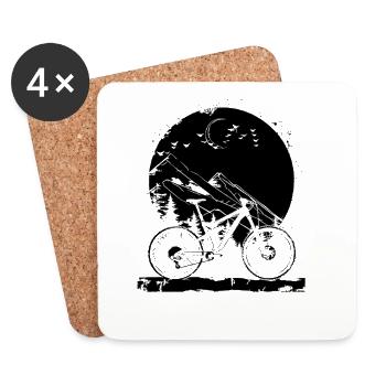 Mountain biking illustration - Coasters (set of 4) - white - Front