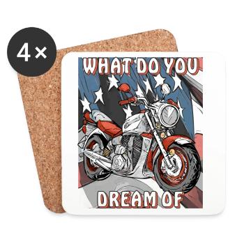 MOTO DE QUOI RÊVEZ-VOUS - Dessous de verre (lot de 4) - blanc - Devant