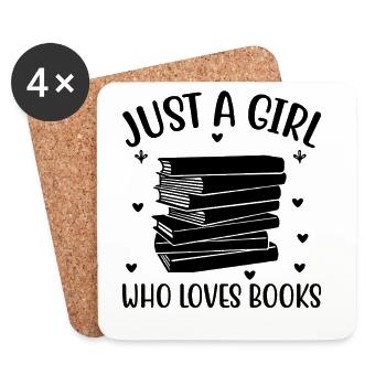 Just a girl who loves books - Untersetzer (4er-Set) - Weiß - Vorne