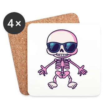 Skeleton Halloween - Coasters (set of 4) - white - Front