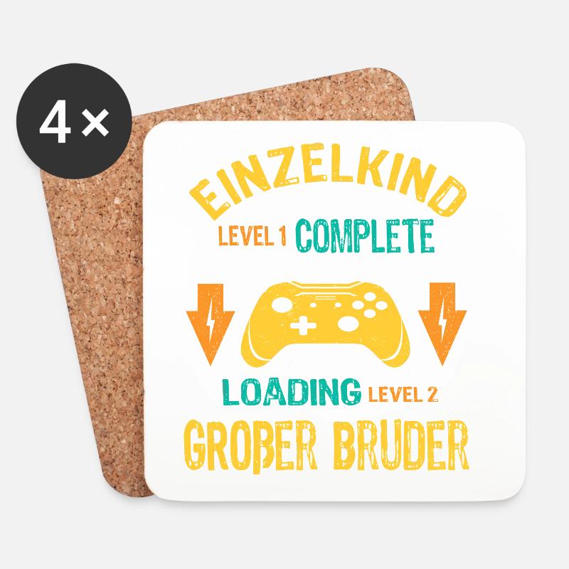 Einzelkind Complete - Loading Großer Bruder 2026 - Untersetzer (4er-Set) - Weiß
