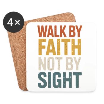 walk by faith not by sight - Coasters (set of 4) - white - Front