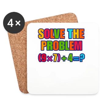 67 Meme, résoudre le problème mathématique puzzle - Dessous de verre (lot de 4) - blanc - Devant