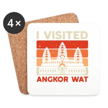 Cambodge Cambodgiens J’ai visité Angkor Wat - Dessous de verre (lot de 4) - blanc - Devant