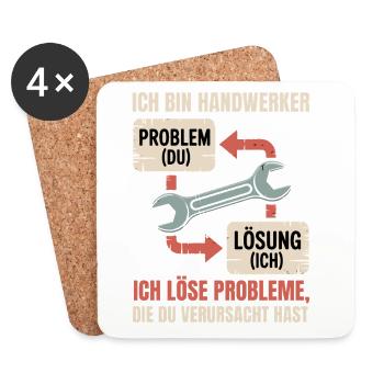 Je suis un artisan : solution au lieu de problème - Dessous de verre (lot de 4) - blanc - Devant