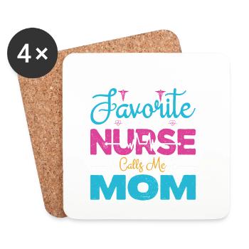 Mama Stolze Krankenschwester Mutter Geschenke - Untersetzer (4er-Set) - Weiß - Vorne