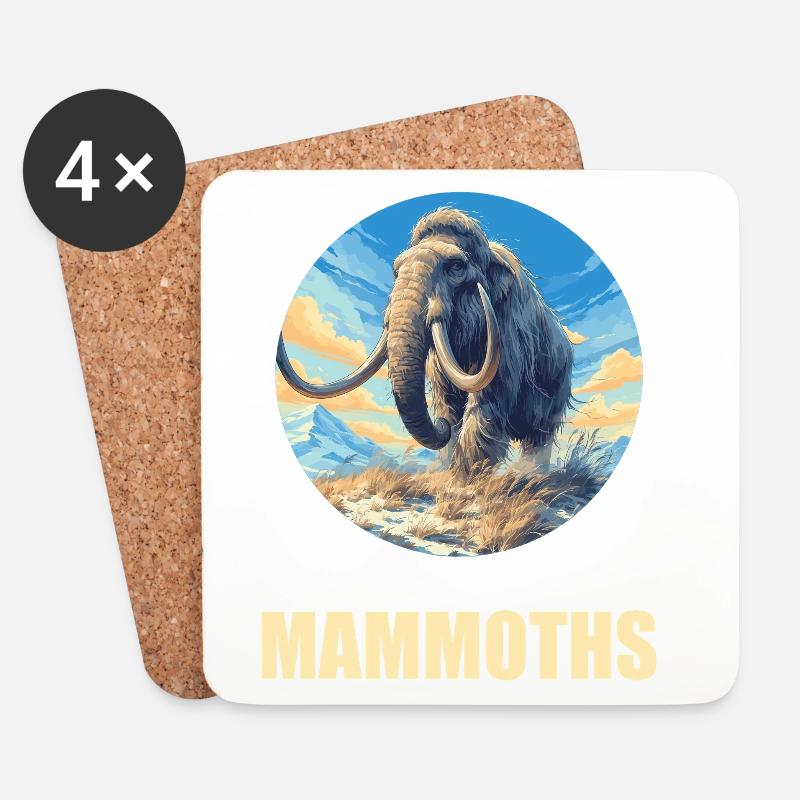 Mammuts Mammut - Untersetzer (4er-Set) - Weiß
