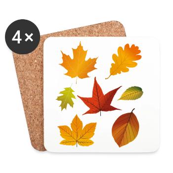 Herbstlaub - Untersetzer (4er-Set) - Weiß - Vorne