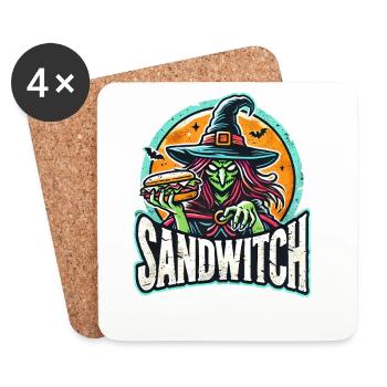 Sandwitch Witch Halloween Illustration - Coasters (set of 4) - white - Front