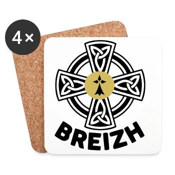Breizh (Brittany) - Coasters (set of 4) - white - Front