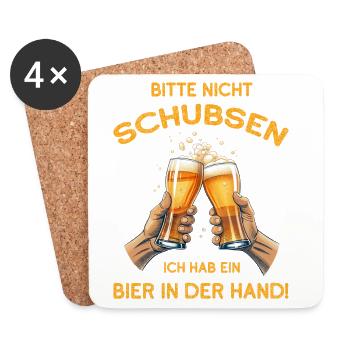 S’il vous plaît, ne poussez pas, ayez une bière à la main - Dessous de verre (lot de 4) - blanc - Devant