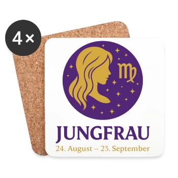 Sternzeichen Jungfrau - Untersetzer (4er-Set) - Weiß - Vorne