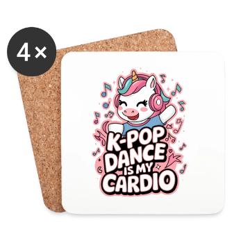 K-Pop Danse Drôle Corée - Dessous de verre (lot de 4) - blanc - Devant