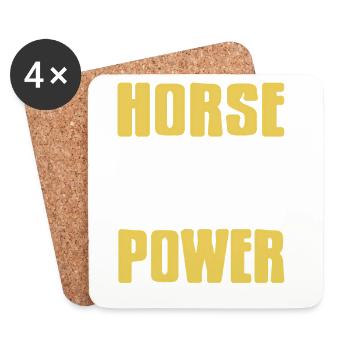 Horse Power Racing Humor for Jockey Fans - Untersetzer (4er-Set) - Weiß - Vorne
