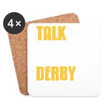 Talk Derby to me Jeu de mots amusant pour les fans de course - Dessous de verre (lot de 4) - blanc - Devant