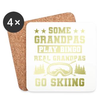 Grandfather ski saying - Coasters (set of 4) - white - Front