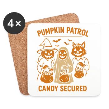 Pumpkin Patrol Candy Secured Halloween Fun - Dessous de verre (lot de 4) - blanc - Devant