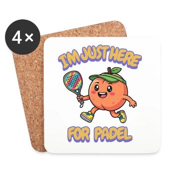 Pfirsich Paddel Pickelball Geschenk Obst Sport - Untersetzer (4er-Set) - Weiß - Vorne