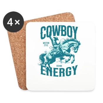 Vintage Cowboys and Tequila Shirt Retro Western - Coasters (set of 4) - white - Front