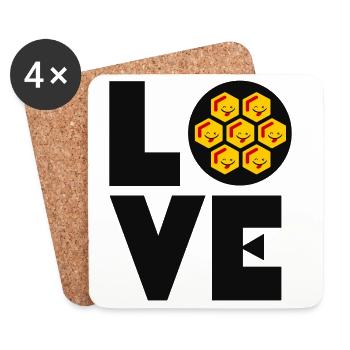 Süß wie Honig Liebe Romantische und witzige Typografie - Untersetzer (4er-Set) - Weiß - Vorne