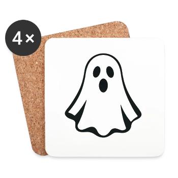 Ghost - Halloween - Haunted House - Coasters (set of 4) - white - Front