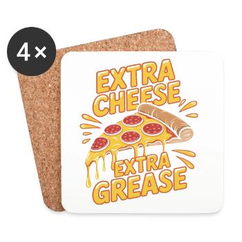 Pizza Foodie Extra Cheese Extra Fat Plaisir pour - Dessous de verre (lot de 4) - blanc - Devant