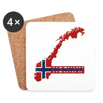 Norvège Vacances Nature Cadeau - Dessous de verre (lot de 4) - blanc - Devant