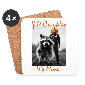 Raton laveur d’Halloween - Dessous de verre (lot de 4) - blanc - Devant