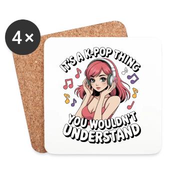 K-Pop Thing Funny Korea Music Anime - Coasters (set of 4) - white - Front