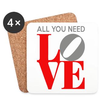 All You Need Is Love Pop Art - Coasters (set of 4) - white - Front
