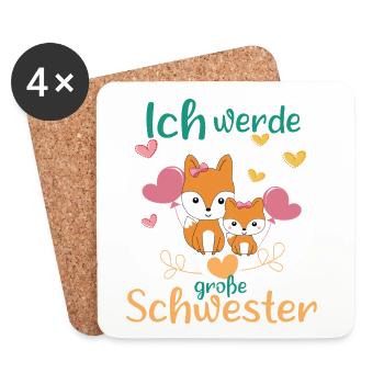 Big sister again soon: Foxes announce in 2026 - Coasters (set of 4) - white - Front