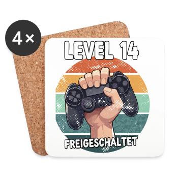 Level 14 Freigeschaltet Controller - Untersetzer (4er-Set) - Weiß - Vorne