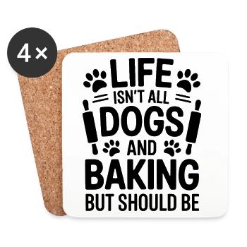Pâtisserie Dire Chiens Drôle Pâtisserie Cadeau - Dessous de verre (lot de 4) - blanc - Devant