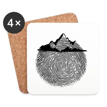Randonnée en montagne Amour Escalade - Dessous de verre (lot de 4) - blanc - Devant