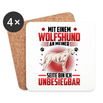 Irish Wolfhound is unbeatable - Coasters (set of 4) - white - Front