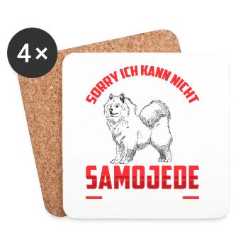 Samoyed Needs Me Sled Dog - Coasters (set of 4) - white - Front