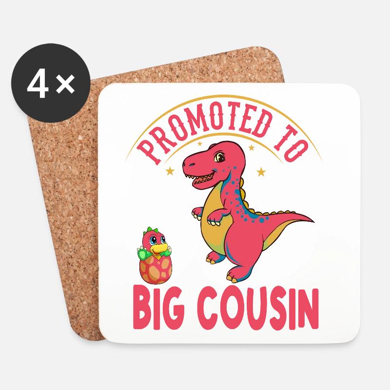 Befördert zum großen Cousin-T-Rex-Dinosaurier - Untersetzer (4er-Set) - Weiß
