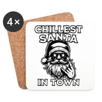 Weihnachtsmann Geschenkidee für festliche Stimmung - Untersetzer (4er-Set) - Weiß - Vorne
