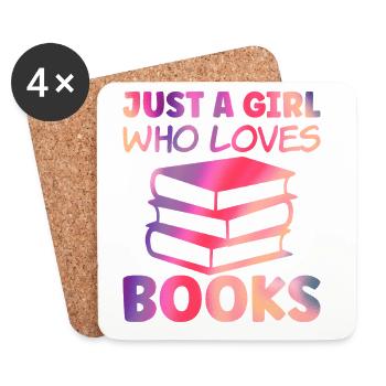 Just a girl who loves books - Untersetzer (4er-Set) - Weiß - Vorne