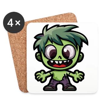 Zombie Halloween Cute Comic - Coasters (set of 4) - white - Front
