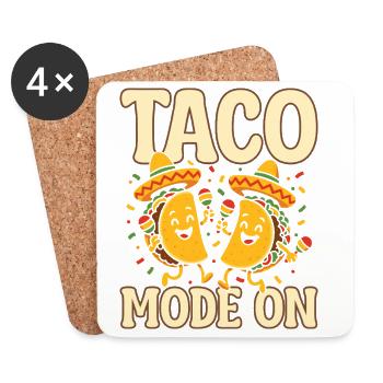 Mode tacos sur un amateur de cuisine mexicaine drôle - Dessous de verre (lot de 4) - blanc - Devant