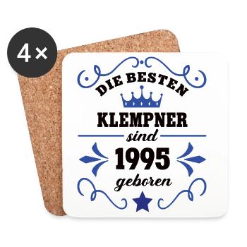Plumber Birthday Vintage 1995 Colleague Born 95 - Coasters (set of 4) - white - Front