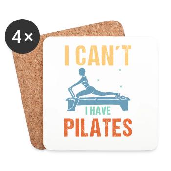 Pilates, Yoga, Fitness, Sports Dictons - Dessous de verre (lot de 4) - blanc - Devant