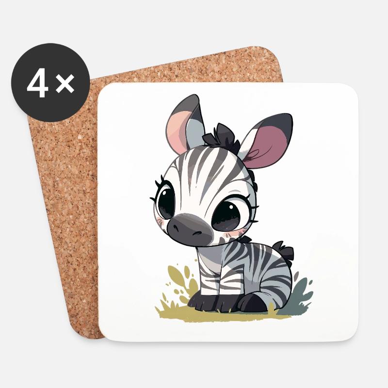 Zebras Zebra - Untersetzer (4er-Set) - Weiß